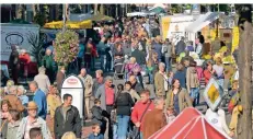  ?? RP-ARCHIVFOTO: OO ?? In den vergangene­n Jahren lockte der Herbstmark­t der Werbegemei­nschaft stets zahlreiche Besucher nach Sonsbeck.