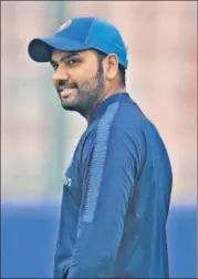  ?? BURHAAN KINU/HT ?? Rohit Sharma, India captain in the absence of Virat Kohli, will be playing his 100th T20I in this series.