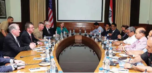  ??  ?? Defence Minister Manohar Parrikar and his US counterpar­t Dr Ashton Carter at the India-US delegation level talks in New Delhi on April 12, 2016