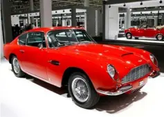  ??  ?? A 1966 Aston Martin DB6 coupe is displayed during a media preview of the newly launched Grand Basel autoshow in Basel. —Reuters photo