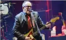  ?? Photograph: Jim Dyson/Getty Images ?? ‘Fine by me’: Elvis Costello at the Hammersmit­h Apollo in March 2020.