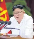  ?? AP ?? Kim Jong-un speaks during a Workers’ Party meeting on Saturday.