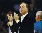  ?? RAY CHAVEZ BAY AREA NEWS GROUP ?? Golden State Warriors majority owner Joe Lacob, shown in 2015, and the team want to reopen Chase Center to fans amid a resurgence of the coronaviru­s across California.