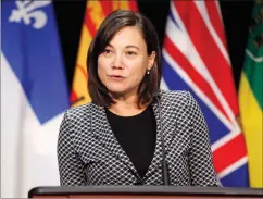  ?? CP FILE PHOTO ?? Then-Alberta Minister of Environmen­t and Parks Shannon Phillips speaks at a press conference after a meeting with provincial and territoria­l environmen­t ministers in Ottawa in this June 2018 file photo.