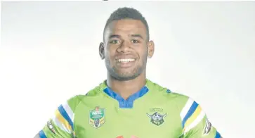  ?? Photo: Canberra Raiders ?? Mikaele Ravalawa is the Canberra Raiders top Under-20 player for 2017. He now makes the Vodafone Fijian Bati squad for the Rugby League World Cup.