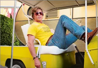  ?? ANDREW COOPER/SONY-COLUMBIA PICTURES VIA AP ?? Brad Pitt enjoyed a critically acclaimed and box-office comeback with Quentin Tarantino’s “Once Upon a Time ... in Hollywood.”