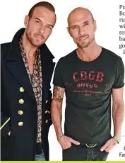  ??  ?? Reunion: Bros stars Matt, on left, and Luke Goss will play the O2 in August. Far left, the twins in the Eighties