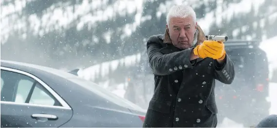  ?? PHOTOS: LIONSGATE ?? Métis actor and musician Tom Jackson stars as White Bull, the ruthless leader of an Indigenous gang, in the new dark comedy Cold Pursuit.