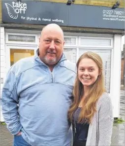  ?? Pictures: Gerry Warren FM4642974 ?? Take Off director Mark Kilbey and assistant director Ellie Williams outside the charity’s home in Canterbury