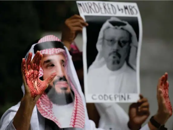  ?? (AFP) ?? Protests in the US capital outside the Saudi embassy in 2018