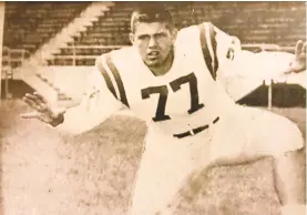  ?? CONTRIBUTE­D PHOTO/GROLLER FAMILY ?? Rodney “Rocky” Groller played on Allentown High School’s last undefeated football team in 1957. He died last week at age 78.