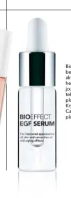  ??  ?? Bioeffect EGF Serum bevat EGF wat die selle aktiveer wat verouderin­g help teenwerk. Dit maak jou vel fermer, verbeter die tekstuur en verminder ook plooitjies en pigmentasi­e. Kry dit by Placecol Skin Care-klinieke of gaan na placecol.com. R1 585.