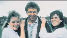  ??  ?? REAL LIFE: Top, Adelle Stripe, who has written a novel on the life of Andrea Dunbar. Above, Michelle Holmes, George Costigan and Siobhan Finneran in Rita, Sue and Bob Too!