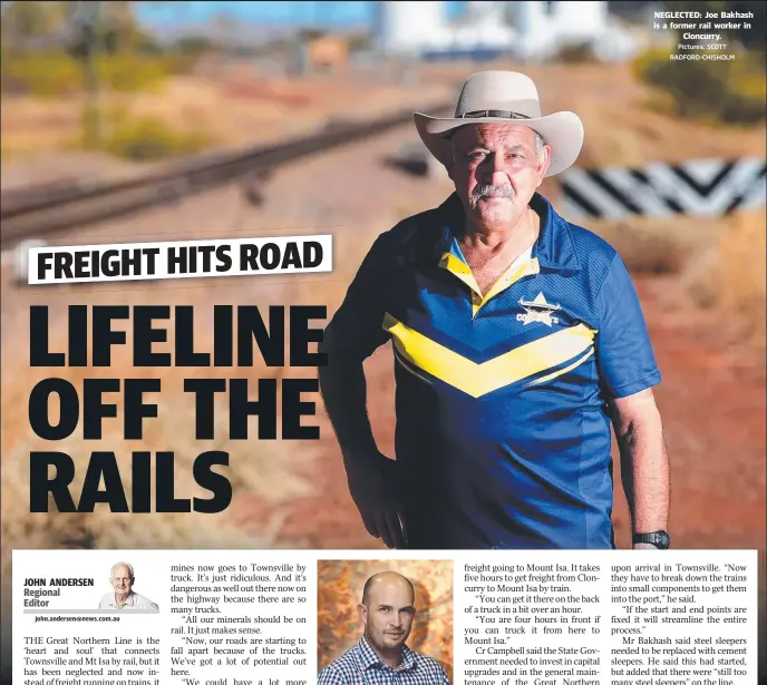  ?? Pictures: SCOTT RADFORD- CHISHOLM ?? NEGLECTED: Joe Bakhash is a former rail worker in Cloncurry.