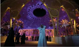  ?? Peter Dejong/AP ?? Delegates inside the Al Wasl Plaza at Expo City at the Cop28 summit in Dubai. Photograph: