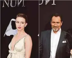  ?? AFP PIC ?? Taissa Farmiga (left) and Demian Bichir, both starring in ‘The Nun’, at the premiere of the film in Los Angeles recently.