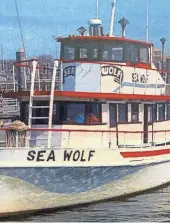  ?? PHOTO COURTESY OF THE NJ MARITIME MUSEUM ?? The Sea Wolf at dock on Sheepshead Bay, New Jersey.