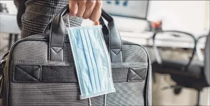  ?? Nito100 / Getty Images / istockphot­o ?? If there are coronaviru­s supplies that you regularly grab on your way out the door — masks, hand sanitizer and the like — put them in a storage space near said door.