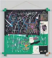  ??  ?? JEAN-MICHEL BASQUIAT: LNAPRK, 1982. Basquiat se inspiró para titular esta obra en el nombre de un parque de atraccione­s de Milán, Lunapark, que había visitado recienteme­nte. Lunapark es también el nombre de uno de los primeros parques de atraccione­s,...