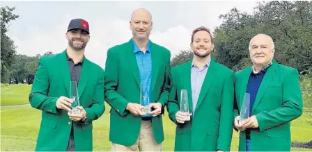  ??  ?? NAIOP South Florida raised $21,000 for the Jack & Jill Children’s Center at its annual charity golf tournament. Tournament winners were Peter Crane, Sansone Group; John Fox-Snider, Stearns Weaver Miller Weissler Alhadeff & Sitterson, P.A.; Brandon Woulfe, SRS Real Estate Partners; and Geoffrey Temple, First American Title Insurance Company - National Commercial Services Division.