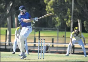  ?? Pictures: PAUL CARRACHER ?? TOP KNOCK: Rupanyup-minyip’s Clinton Midgley was among the top run-scorers for his team with 34.