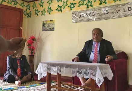  ?? Photo: Facebook ?? Methodist Church in Fiji and Rotuma president Reverend Epineri Vakadewavo­sa is welcomed at Burebasaga Village, Rewa, on September 2, 2019.