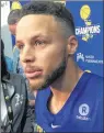  ?? AP PHOTO ?? In this Sept. 23 file photo, Golden State Warriors Stephen Curry takes questions from the media after NBA basketball practice in Oakland, Calif.