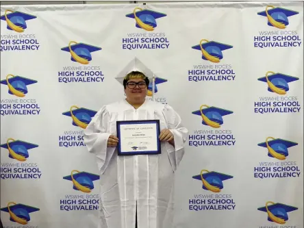  ?? PROVIDED ?? Graduate Avonlea Stiles from Ballston Spa holds her high school equivalenc­y diploma.