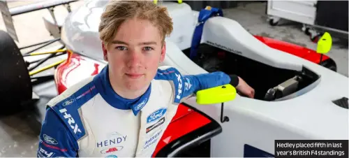  ?? Photo: Jakob Ebrey, Porsche GB ?? Hedley placed fifth in last year’s British F4 standings