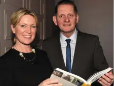  ??  ?? Celebrity chef Rachel Allen pictured with Donal O’Shea, Principal of Churchtown National School at the cookery demonstrat­ion.