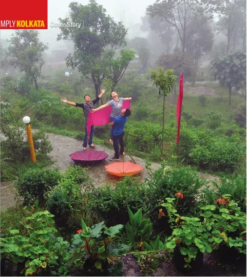  ??  ?? A rainy afternoon at the Jhandi Eco Huts in Gorubathan