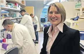  ??  ?? Marianne Sadar has been working her entire career to find a drug for late-state prostate cancer, and experience­d a setback recently when human trials of an experiment­al therapy were suspended.