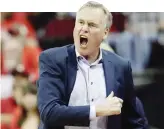  ?? ANSA ?? Mike D'Antoni, 69 anni, ex play azzurro, ora coach degli Houston Rockets