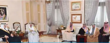  ??  ?? His Highness the Amir Sheikh Sabah Al-Ahmad Al-Jaber Al-Sabah hosts a luncheon in honor of the Saudi guests.