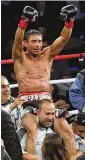  ?? STEPHEN CARR / THE ORANGE COUNTY REGISTER 2007 ?? Rafael Marquez won the WBC super bantamweig­ht crown over Israel Vazquez in 2007.