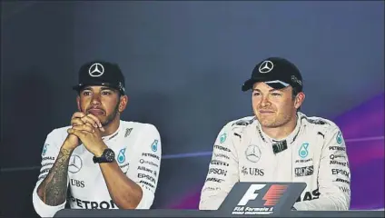 ?? FOTO: GETTY ?? Lewis Hamilton y Nico Rosberg se vuelven a medir en Hockenheim por el liderato del Mundial antes del parón veraniego en juego