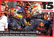 ?? RED BULL CONTENT POOL ?? Team order dilakukan secara terbuka dari Sergio Perez dan Max Verstappen