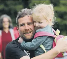  ?? ?? Relay runner Mike Counsell with daughter Edith