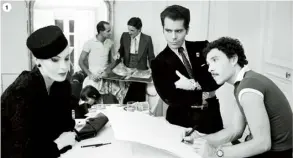  ??  ?? 1 1 Lagerfeld watches as Antonio Lopez sketches muse Eija at Maison Chloé, Paris, in 1972