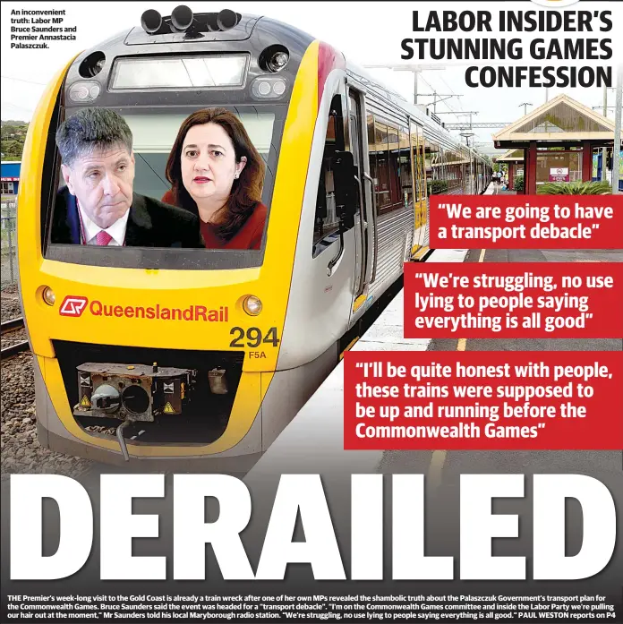  ??  ?? An inconvenie­nt truth: Labor MP Bruce Saunders and Premier Annastacia Palaszczuk.