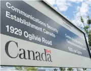  ?? THE CANADIAN PRESS FILES ?? A report by leading cybersecur­ity researcher­s says there is no clear rationale for expanding the Communicat­ions Security Establishm­ent’s mandate to conduct offensive operations.