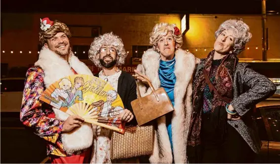 ?? Photos by Michaela Vatcheva/Special to the Chronicle ?? Michael Flynn, Brad Flynn, Stephanie Smith, and David Annicchiar­ico attend the show dressed as the cast of “The Golden Girls.”