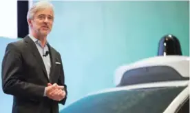  ??  ?? DETROIT: This file photo taken on January 08, 2017 shows John Krafcik, CEO of Waymo at a press conference at the 2017 North American Internatio­nal Auto Show in Detroit, Michigan. Intel announced its computing tech is being loaded into Waymo...