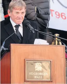  ??  ?? VIGIL Sir Kenny Dalglish at a memorial event for Hillsborou­gh victims