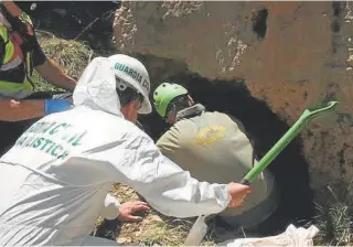  ?? // IDEAL ?? Imagen del hallazgo de los restos mortales del desapareci­do en Guadix