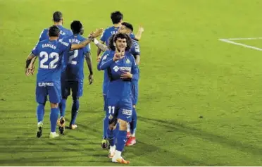  ?? //LFP ?? Aleñá, celebrando el que suponía el 3-0 definitivo para el Getafe y su primer gol como jugador azulón