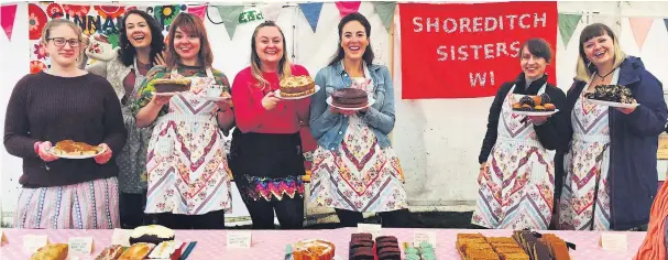  ??  ?? Women’s Institute trustee Stephanie Gaunt, right, has lambasted the organisati­on’s more youthful members like the Shoreditch Sisters, above