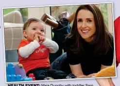  ??  ?? health event: Maia Dunphy with toddler Sam McCarthy in 2016 at a children’s health event