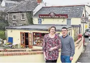  ??  ?? Michelle Firminger and Ben Carter outside Ponsanooth Village Stores near Truro