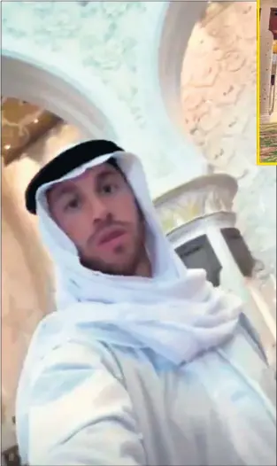  ??  ?? VARIOS PLANES. Nacho, con su familia, saliendo del hotel; Ramos visitó la Mezquita Sheikh Zayed; otros, al Ferrari World Abu Dhabi.